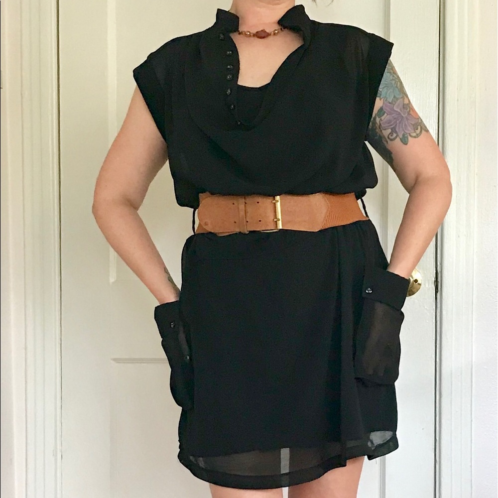 Boutique Black Cargo Dress - Picture 1 of 4